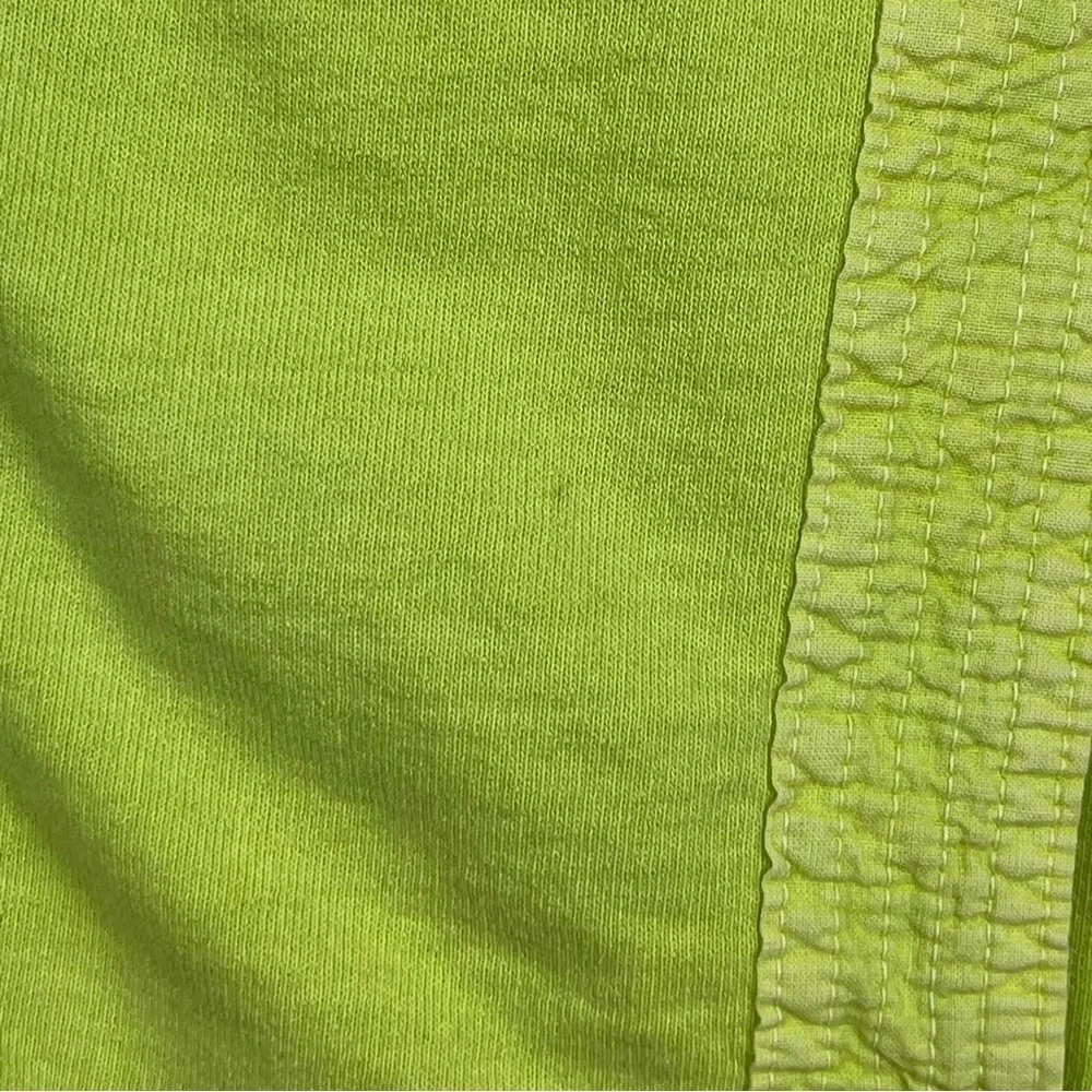 Fresh Priduce lime green mandarin collar zip front lightweight jacket, large.